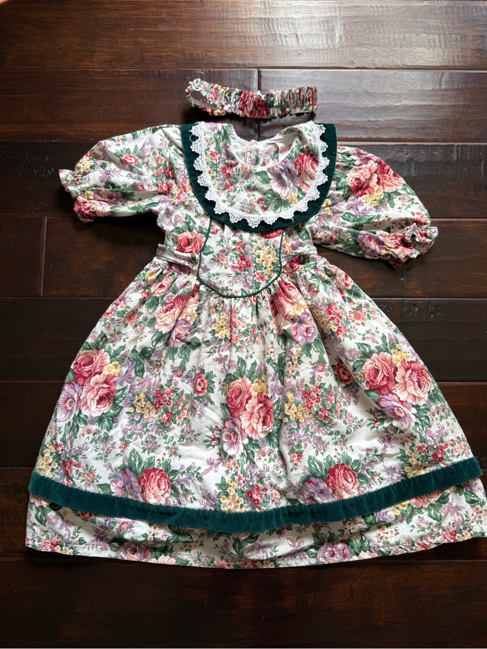Vintage 80s Little Princess Floral Prairie Dress Sz 6 + Matching headband Canada